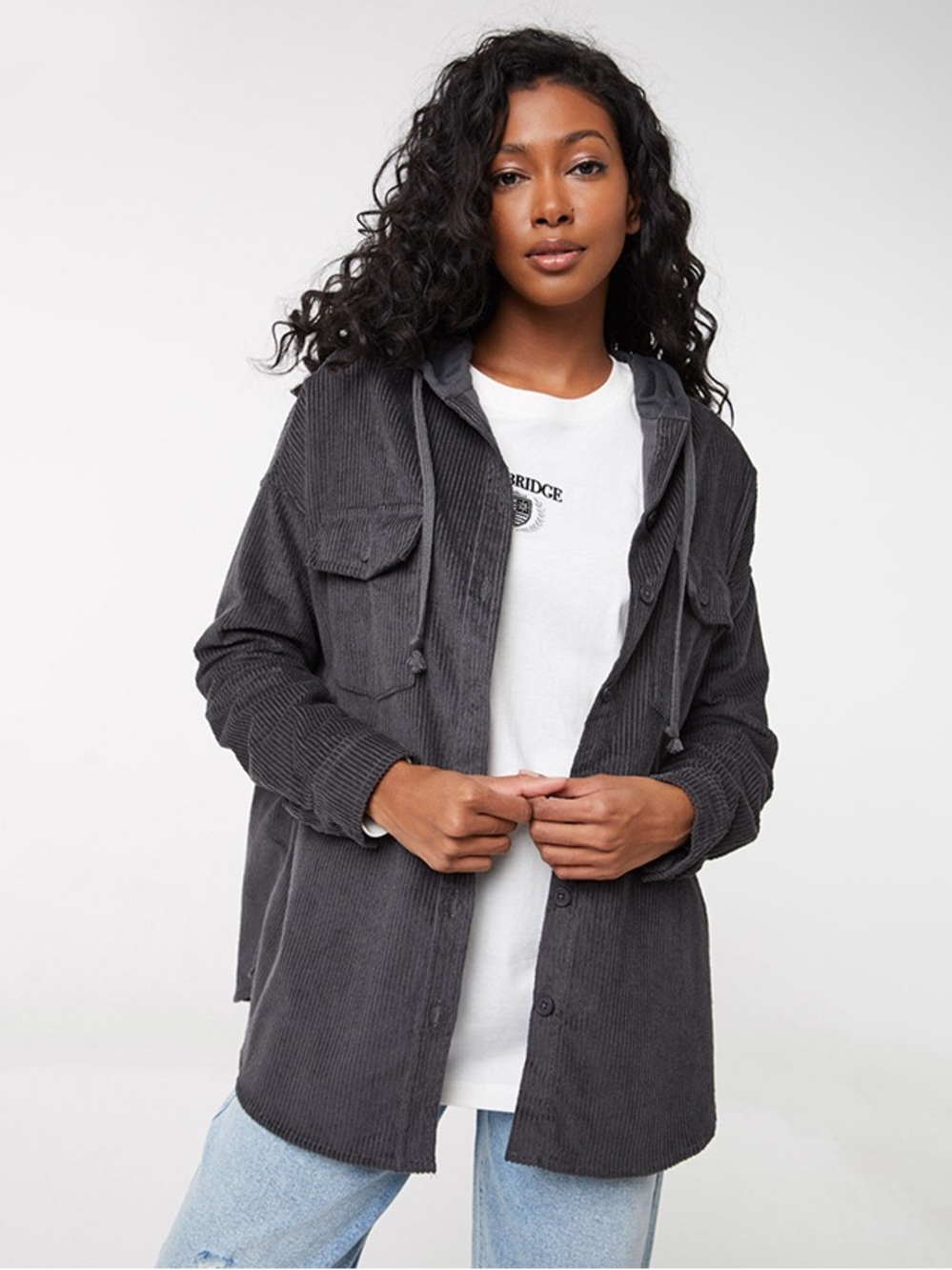 Ardene Corduroy Hooded Shacket